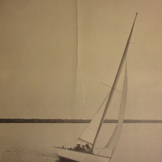 Sailing the 'Buccaneer', a Lighting class sailboat of friend Jim Buchanan.  On Lake Erie