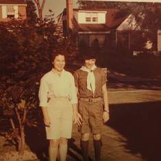 Peggie and son Joe, 1958.  House on Dorsh Rd.