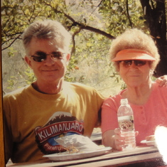 With son Joe at Thompson Arboretum, AZ