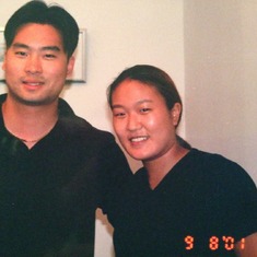 Peggy with cousin Tim, West Village apartment, NYC, 2001.  Tim helped us move in and out of every single apartment, even though moving day was always hot and rainy.