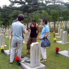 Thrashs & Maings visiting Harabuji Chung's grave in Korean National Cemetary - June 2010