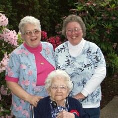 2004 with Aunt Pat and Grandma at 90th Birthday party