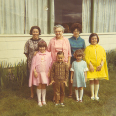 1970 Easter outfits she made with Laurie, Bub, Grandma, Dorothy and Debbie