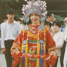 Peggy in ceremonial costume in Hong Kong