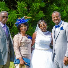 Samajeo Williams (Grandson) and Wife Melinda at their wedding with Percy and Sally Williams (grandparents). 