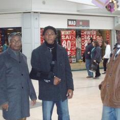 Daddy, Egbe and Tabi  at the mall in London