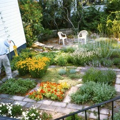 Peter working in Whitney & Deb's garden