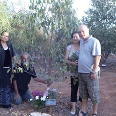Peter's Tree, with parents and God Father on his Birthday, 20/04/2011, 34 years