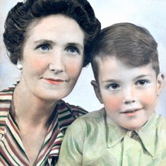 1941 - Studio portrait of Peter and his mother (Mona Natalie Burke).