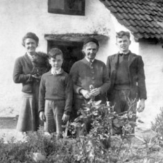 1948 - Peter and John with their mother (Mona)and grandmother (Alice Marion Browne) at 'White Cottage' in Nettleton, Whiltshire.