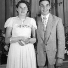 1953 - Peter and partner Pam at a Debutante Ball in Tawonga South near Mt Beauty in Victoria.