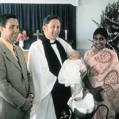 1975-01 - Peter and Kotha at Sale in Victoria to celebrate the Christening of their God-daughter Tamarine Pike.