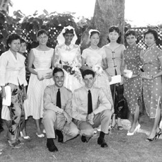 1959-04-04 - Group photo taken at the Eastern & Oriental Hotel in George Town.