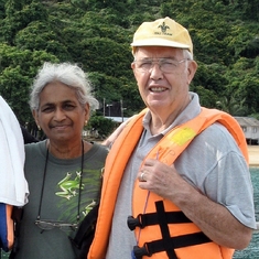 2011-03-08 - Peter and Kotha on Tioman Island in Malaysia.