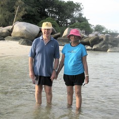 2011-03-08 - Peter and Kotha on Tioman Island in Malaysia.