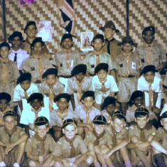 1959 - Peter and Kotha with Scouts in Malaysia.