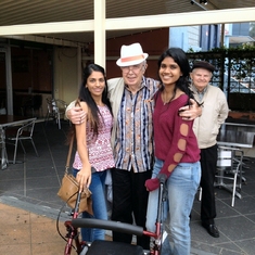 2014-05-18 - Peter celebrating his 78th birthday with Anuthra, Darshana and Ewald.