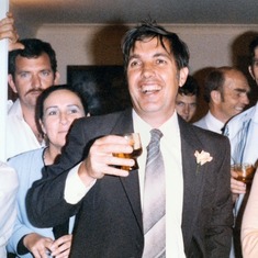 1981-10-03 - Peter delivering his speech at Leila and Steve's wedding reception.