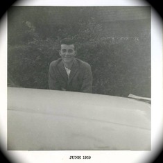 Peter with his new car - 1958