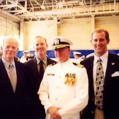 Peter with son Stephen, Brian, David and change in command ceremony in Japan.