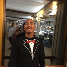 Peter in his tux tee on formal night!
