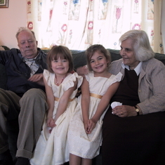 Alisha and Ella with Granny and Grandad
