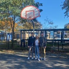 The kids at the basketball court where Peter grew up playing. 