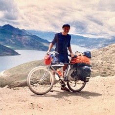 Bike riding in the Himalayas, taken in Ledoc.