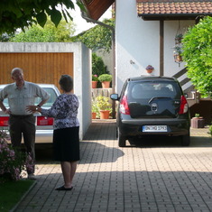 Peter and Kathy in their front yard in 2010