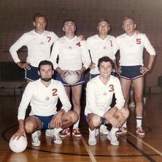 October 1972 - Peter was a member of the Sokol Los Angeles Volleyball Team.  They participated in various volleyball tournaments and were quite good.  These were Peter's closest friends back then.  Of the 6 pictured, only 2 are still living today.