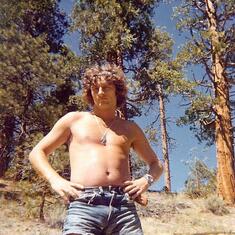 May 30, 1976 - Memorial weekend.  Peter on a  backpacking trip in the Sierra.  This was taken at Jordan Hot Springs, our usual destination over Memorial Weekend.