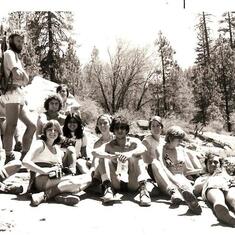 Memorial Day weekend 1977 - with our backpacking group starting a hike to Jordan Hot Springs in the beautiful California Sierra.  Peter is to the right of the man standing.  We did much backpacking in the majestic California wilderness during the 1970s.