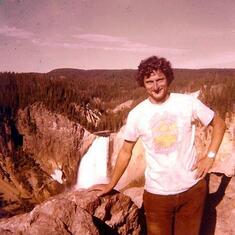 June 1977 - Our vacation in Yellowstone and Grand Tetons:  Peter with Lower Yellowstone Falls.
