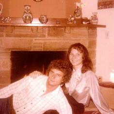 December 24, 1977 - Our last Christmas together. Taken in our house in Venice, CA. Peter constructed the entire exterior of the fireplace behind us. He did a great job!
