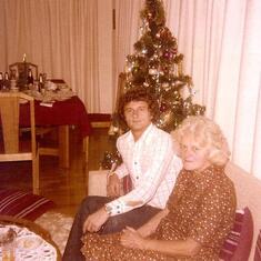 Dec 24, 1977 - Our last Christmas together.  Peter with his mother, who was visiting from Slovakia. Taken in our home in Venice.