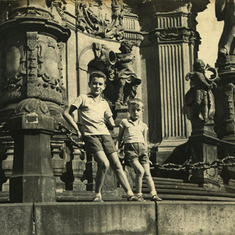With his older brother Milan, Olomouc, 1950s. They spent summers in Moravia with their grandparents. Most of the childhood stories he told were of these magical summers. Their wonderful uncle Bretislav spent a lot of time with them and probably took this