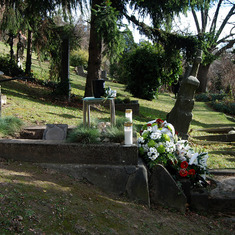 The family grave site in Bratislava, Slovakia. The cemetery is the oldest in Bratislava and dates back to the 13th century.