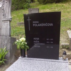 Renovated tombstone at the Polakovic family grave site in Bratislava, May 2016.