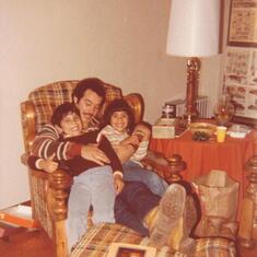 Peter with Thomas Kole Jr. and his sister, Shelly Kole. 1974 on our visit at Christmas.