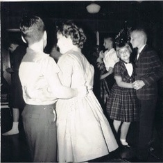 PETER dancing with Debbie McBride at Kole Farm - Claire dancing on right.