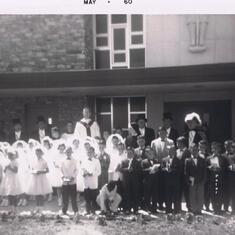 Peter's first communion at St. Louis Catholic Church 1960