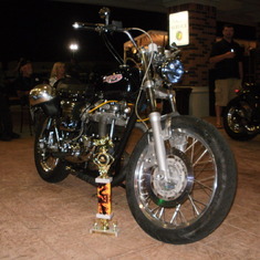 The 69 Triumph won gold at the Vintage Motorcycle Show