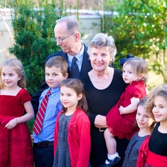 Peter and Eileen with all the grandkids