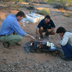 Pete Spora camp cooking - Yandagooge Ck April 2005