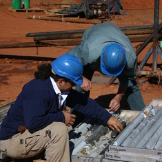 Checking DDH core - Thompsons Dome - June 2005