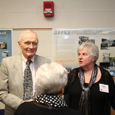 Pete getting a lecture from Sheila Frankel :) at her Retirement Party- Parsons Lab Oct 11, 2014