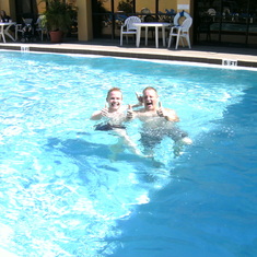 Pete & Ian in the pool in florida