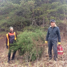 Getting the Christmas tree with son-in-law Erik
