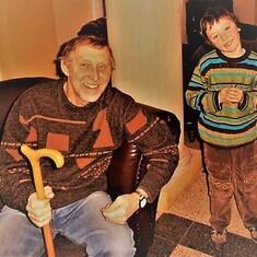 děda a vnouček Mikuláš, alias Mikeš, někdy kolem 2010