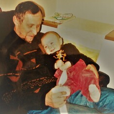 Petr s vnoučkem Matýskem v roce 2002